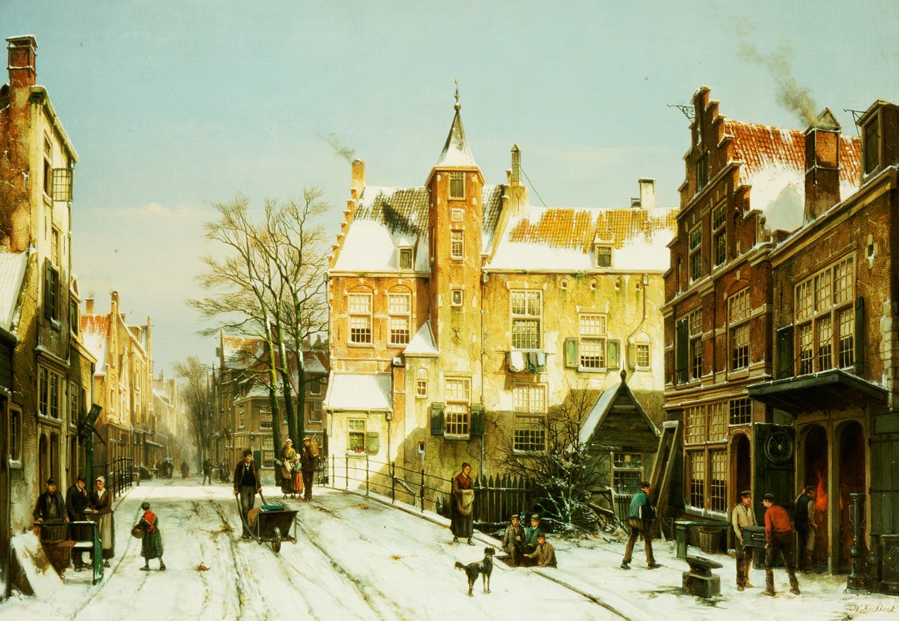 Un villaggio olandese in inverno da Willem Koekkoek