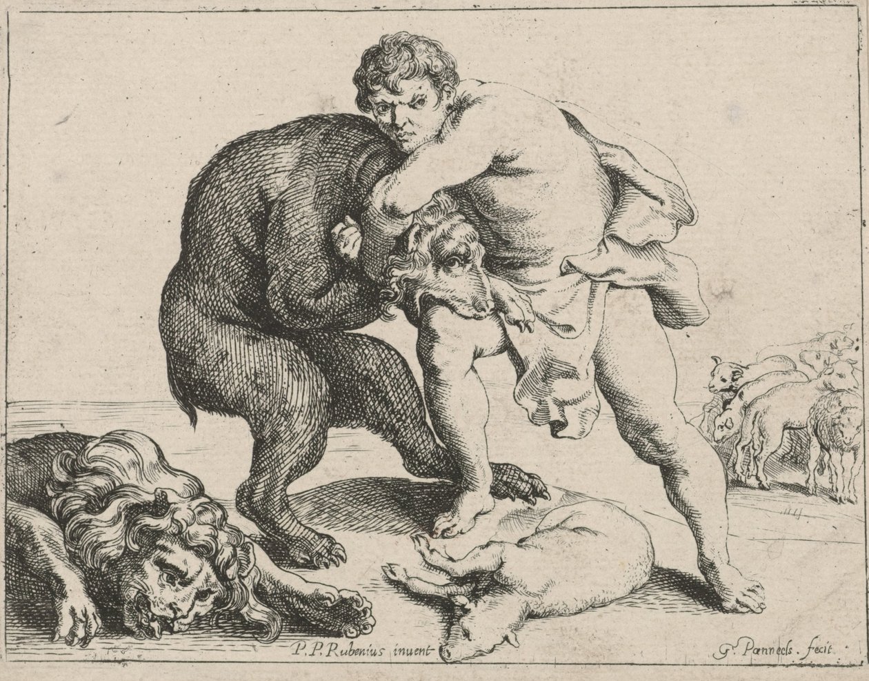 Davide uccide un leone e un orso da Willem Panneels