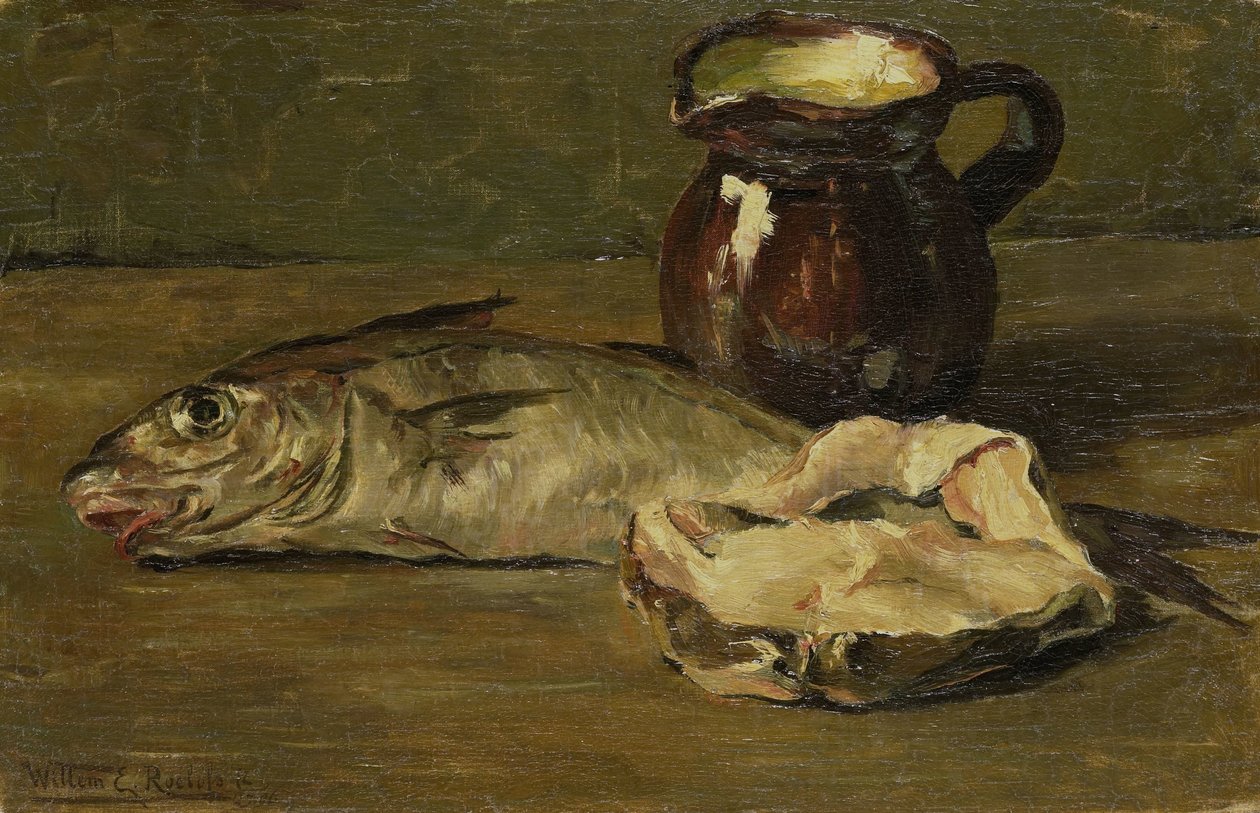 Natura morta con merluzzo da Willem Roelofs (II)