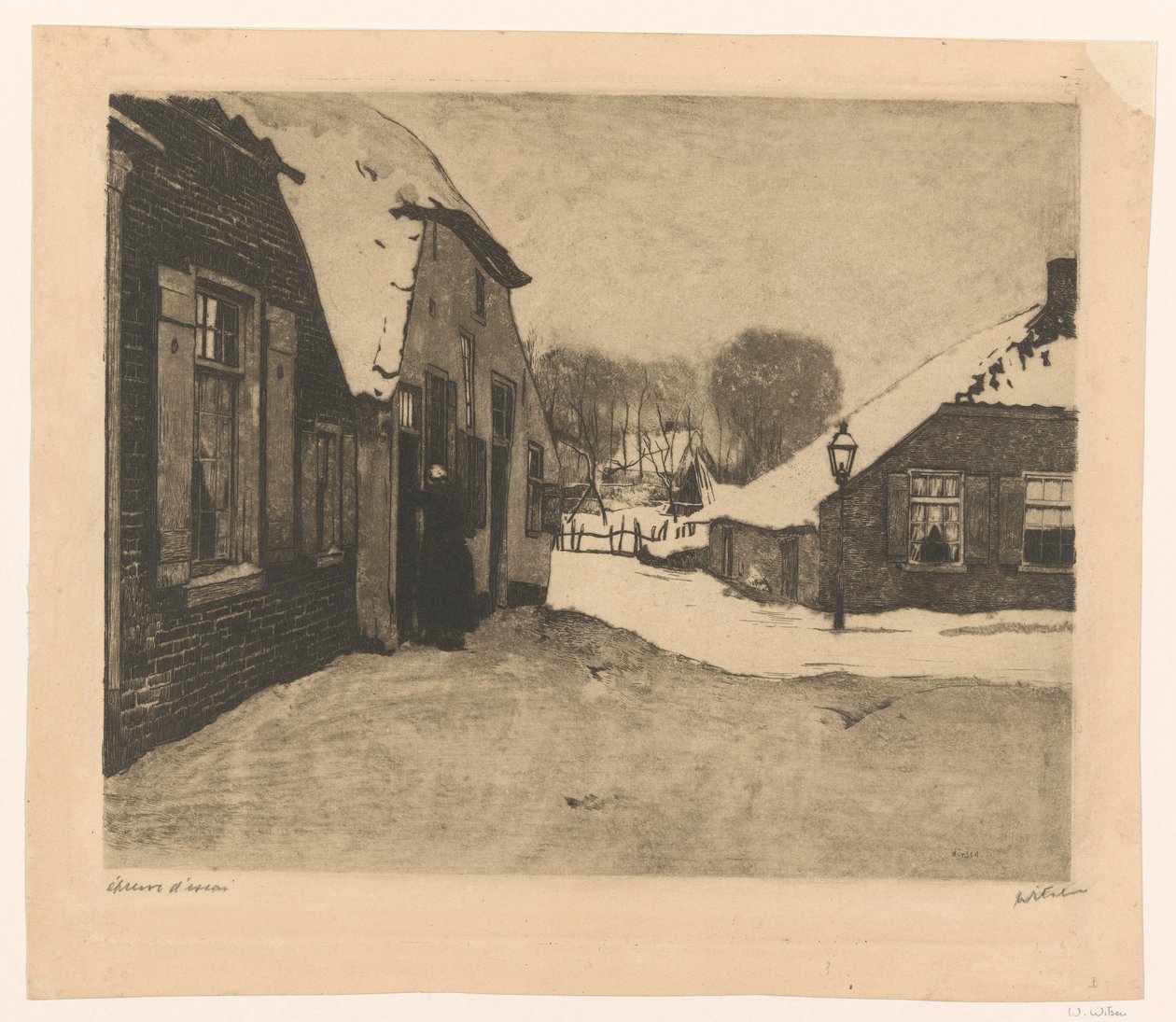 Case innevate a Ede da Willem Witsen (signed by artist)