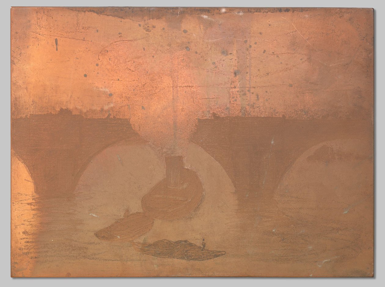 Rimorchiatore davanti a Waterloo Bridge a Londra da Willem Arnoldus Witsen