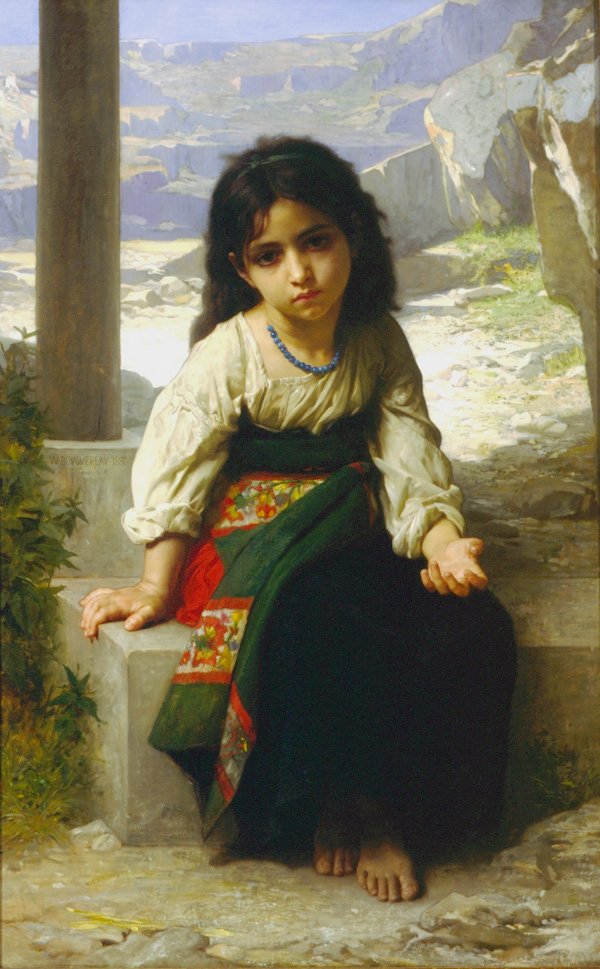 La piccola mendicante (1880) da William Adolphe Bouguereau