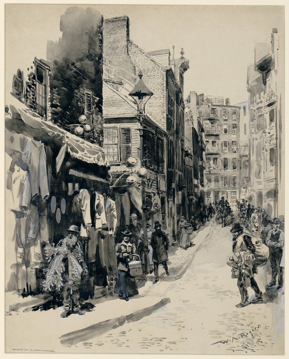 Il quartiere ebraico, Boston, pubblicato 1899 da William Allen Rogers