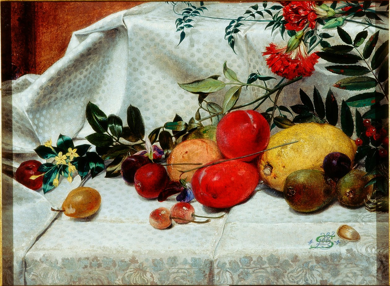Studio di fiori e frutta, 1860 da William Bell Scott