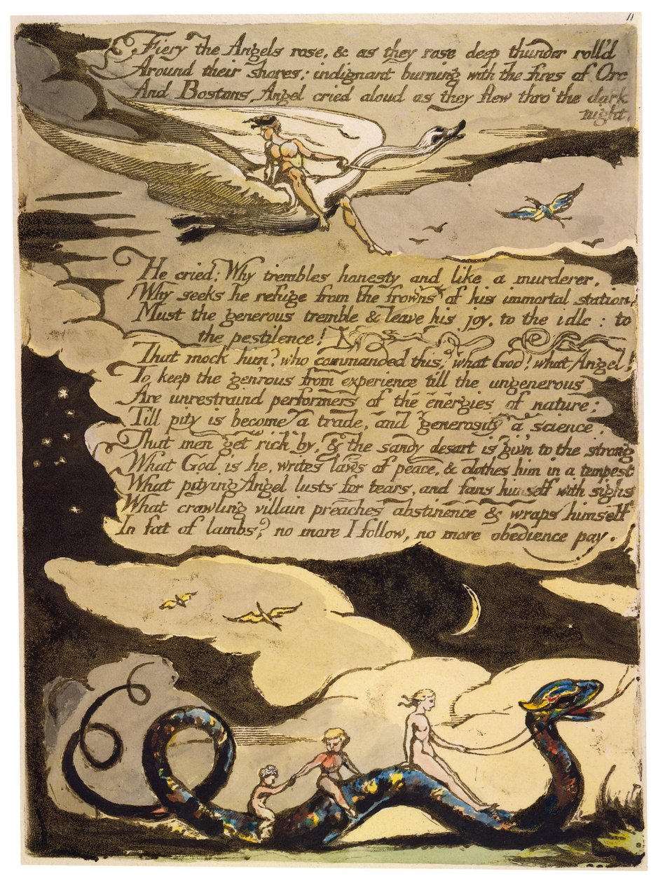 America una Profezia copia una lastra 13 da William Blake