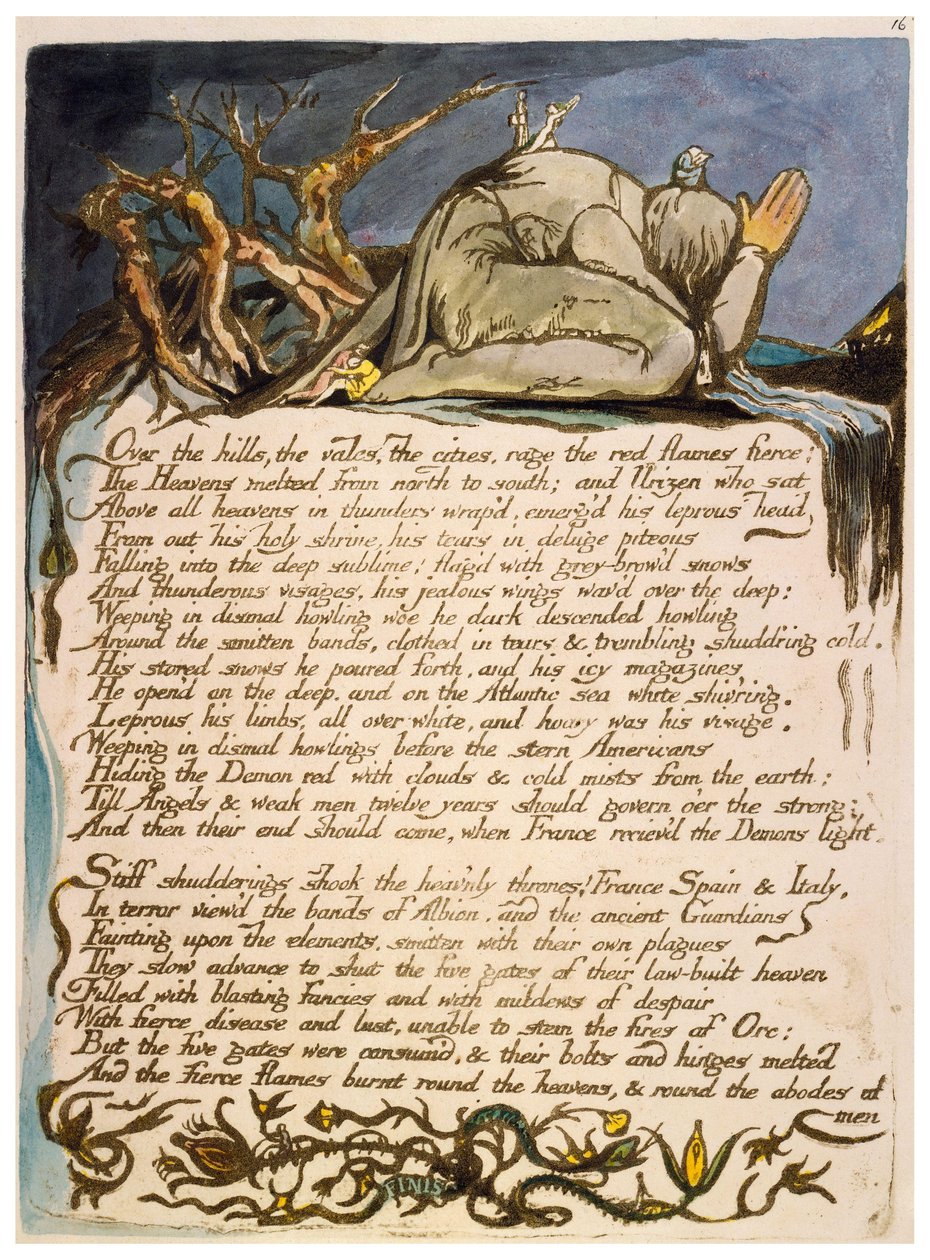 America una Profezia copia una lastra 18 da William Blake