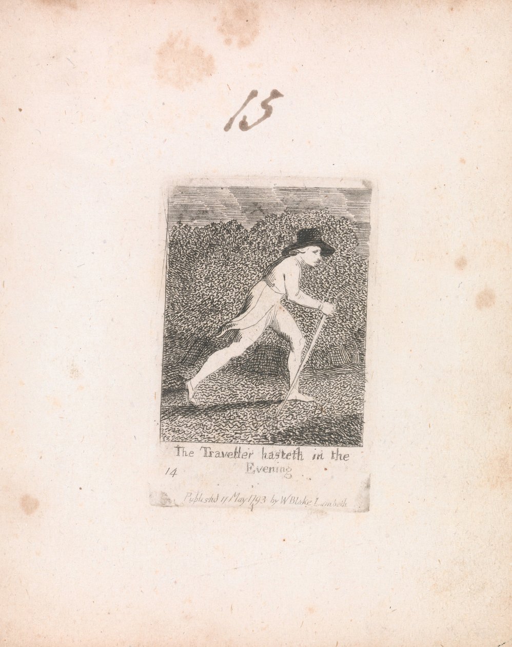 Per Bambini. Le Porte del Paradiso, Tavola 16, Il Viaggiatore si affretta nella Sera da William Blake