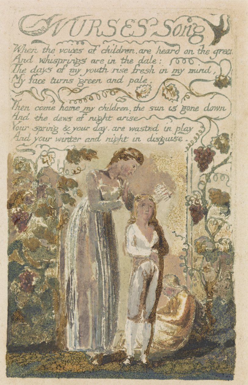 Canzone delle infermiere, tavola 36 da Songs of Experience (1794) da William Blake