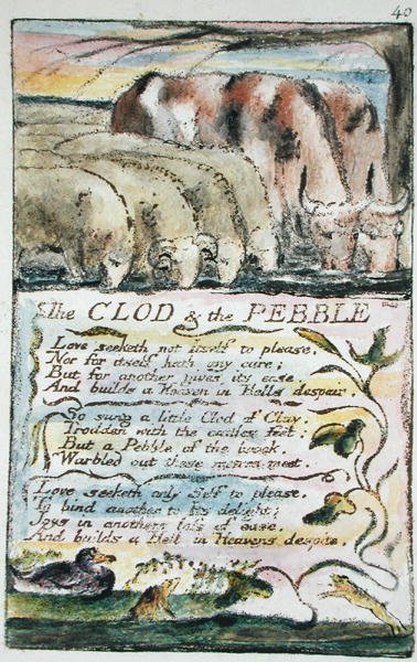 Il grumo e il ciottolo, tavola 40 (Bentley 32) da Songs of Innocence and of Experience (Bentley Copy L) 1789-94 da William Blake