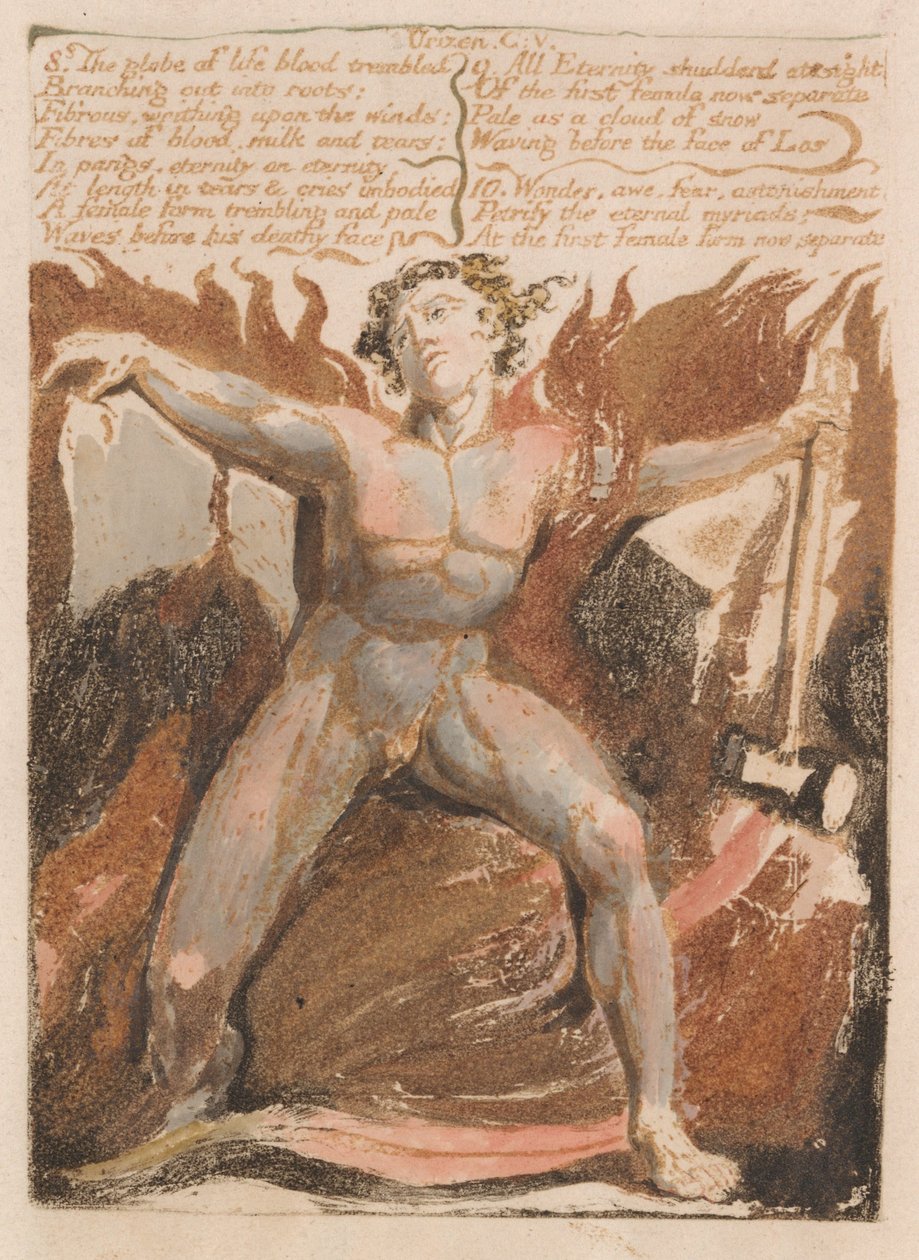 Il Primo Libro di Urizen, Tavola 17, 8. La Sfera del Sangue della Vita Tremava.... (Bentley 18) da William Blake
