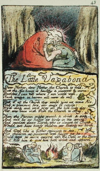 Il piccolo vagabondo, tavola 43 (Bentley 45) da Songs of Innocence and of Experience (Bentley Copy L) 1789-94 da William Blake