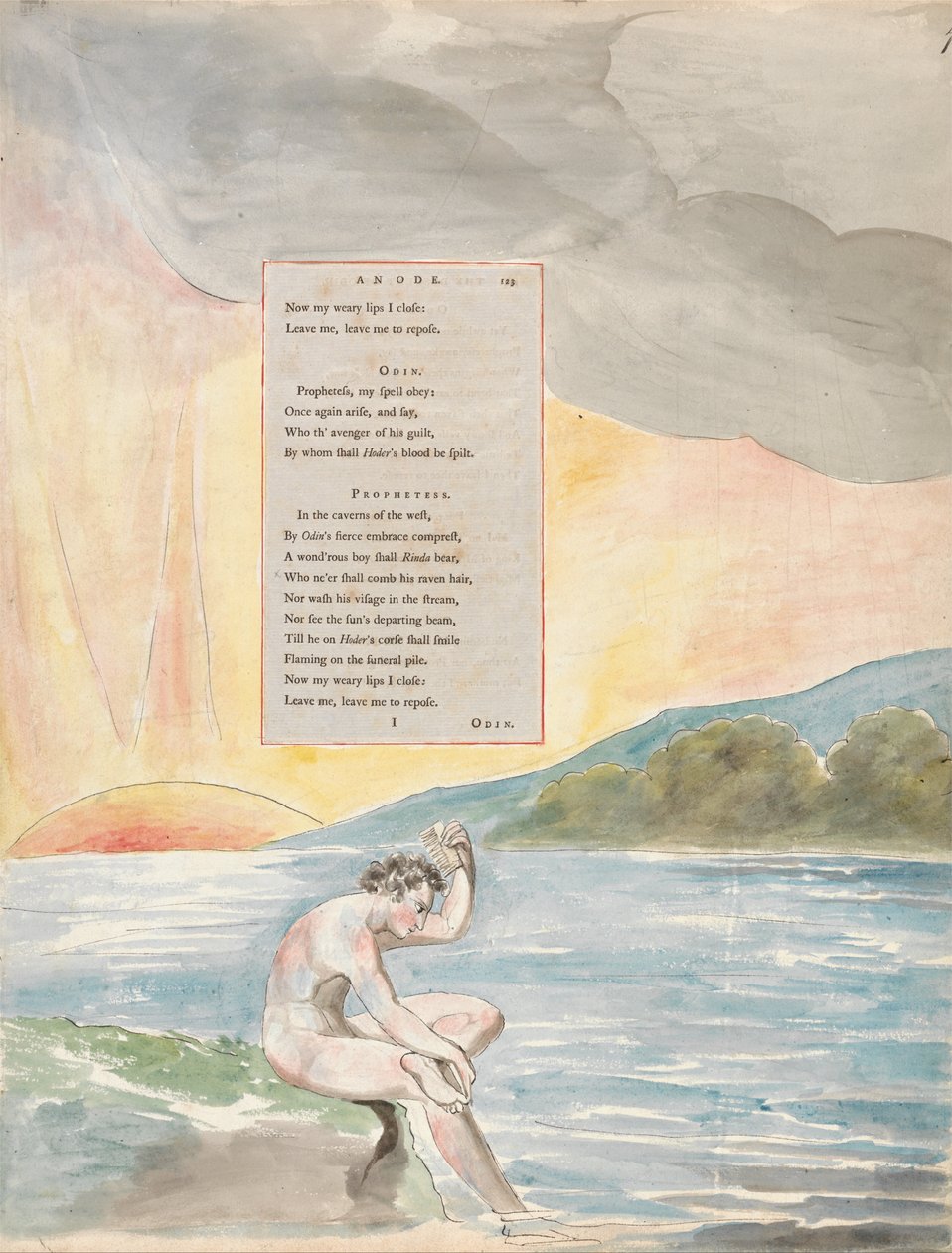 Le Poesie di Thomas Gray, Disegno 83, La Discesa di Odino da William Blake
