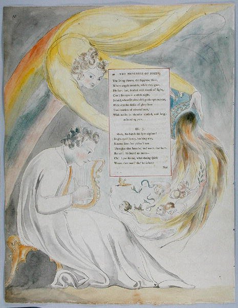 Il progresso della poesia, design 50 da Le poesie di Thomas Gray da William Blake