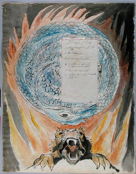 I trionfi di Owen, design 86 da Le poesie di Thomas Gray, 1797-1798 da William Blake