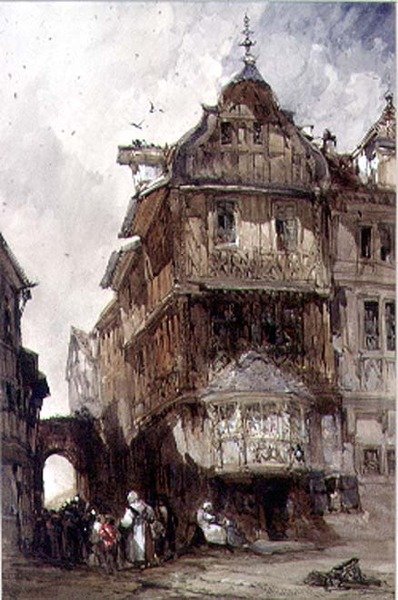 Vecchie case, Bernkastel, sulla Mosella da William Callow