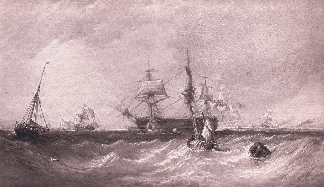 Navi da guerra a Portsmouth da Clarkson Frederick Stanfield