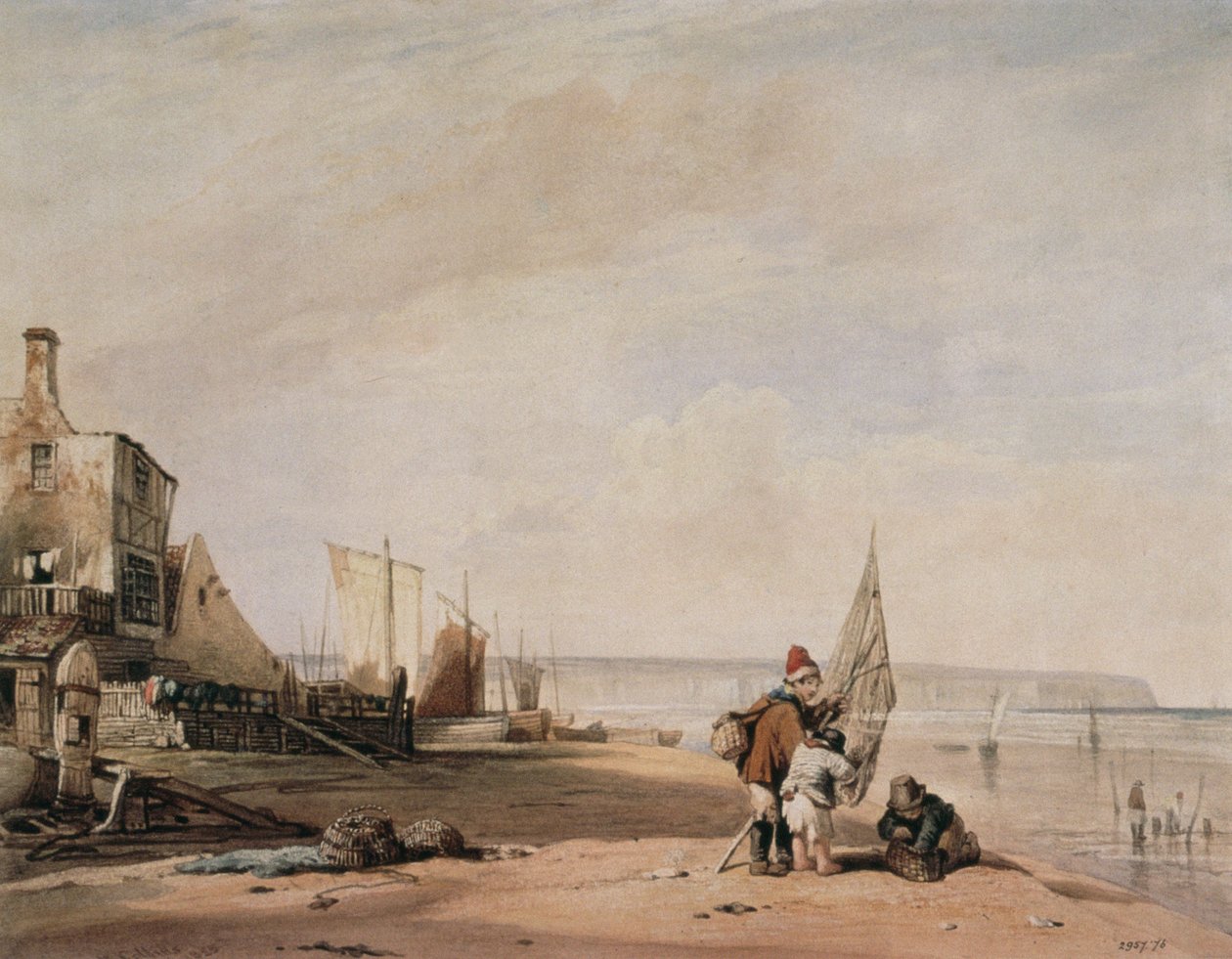 Giovani pescatori di gamberetti, Deal, XIX secolo da William Collins