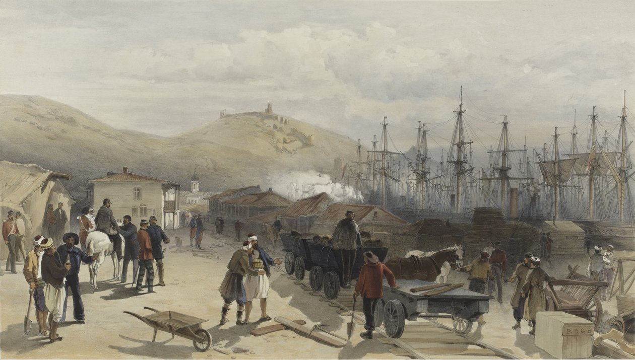 La Ferrovia a Balaklava guardando a Sud, 1855 da William Crimea Simpson