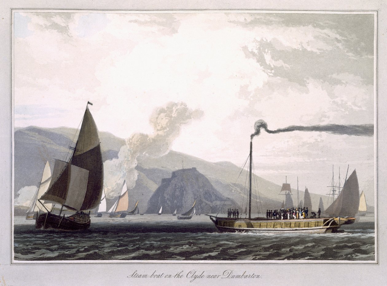 Battello a vapore sul Clyde vicino a Dumbarton, da 