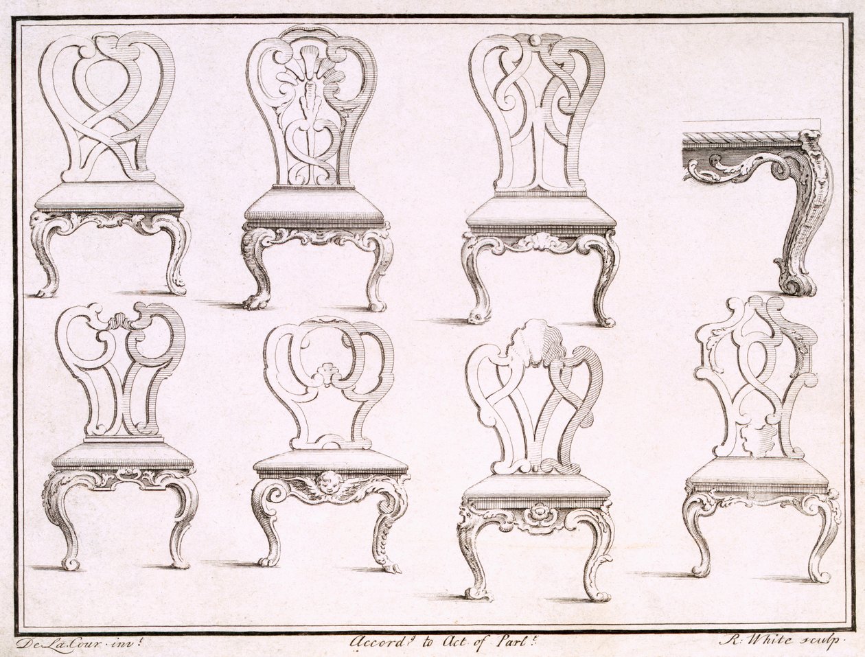 Progetti per sedie da William De La Cour