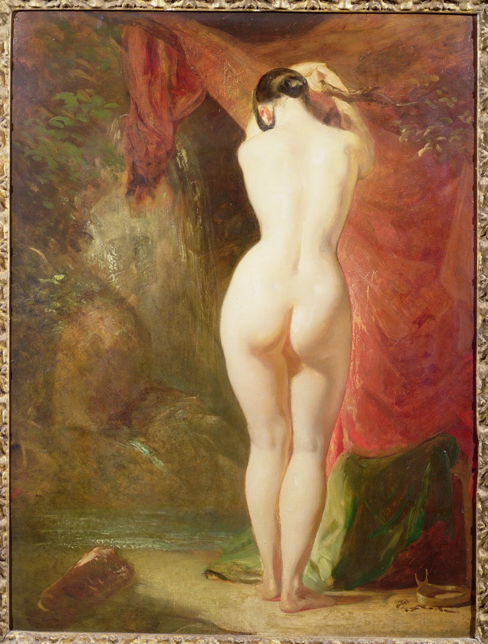Diana in piedi vicino a una cascata da William Etty