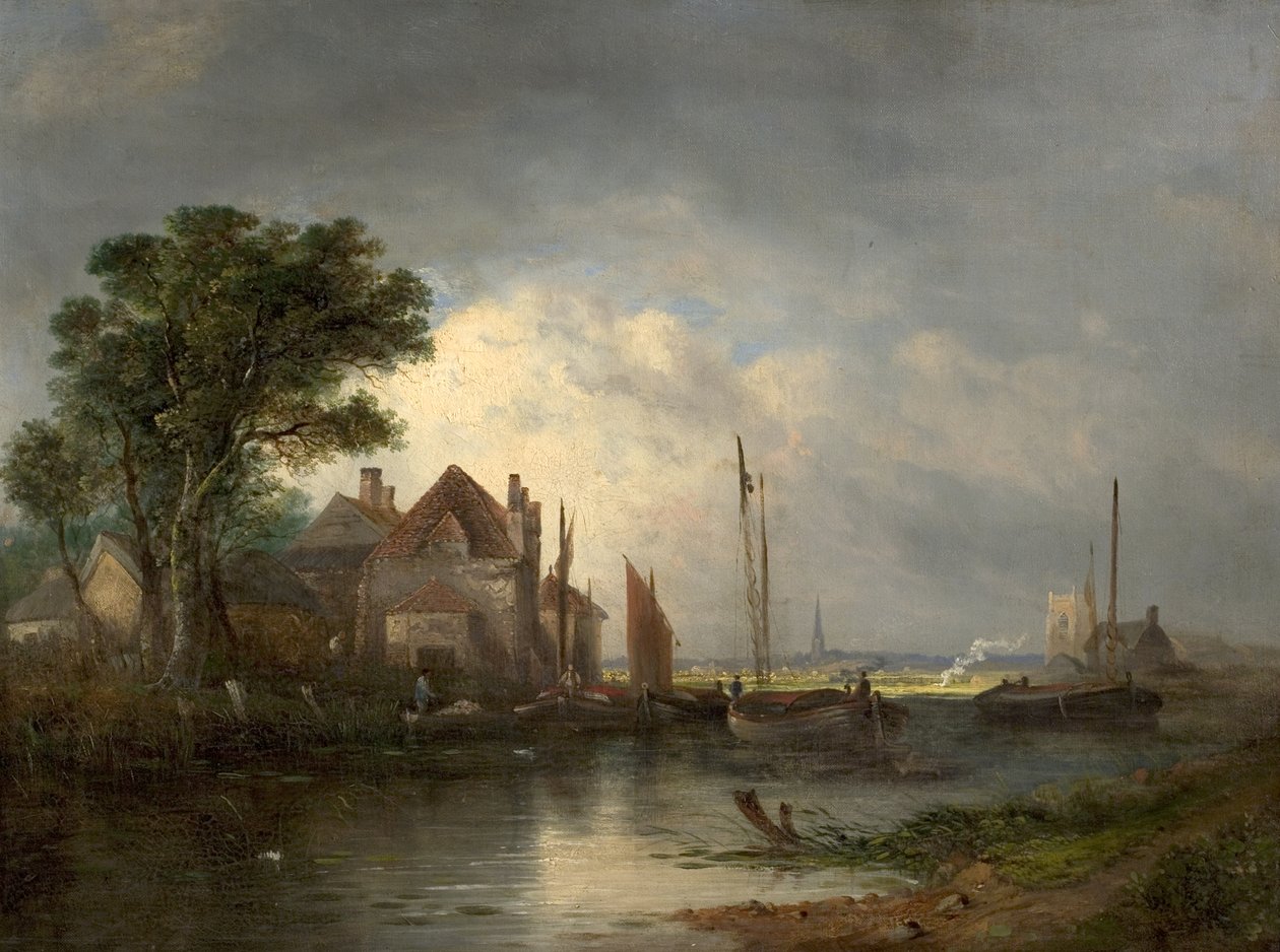 Scena fluviale con barche, XIX secolo da William Henry Crome