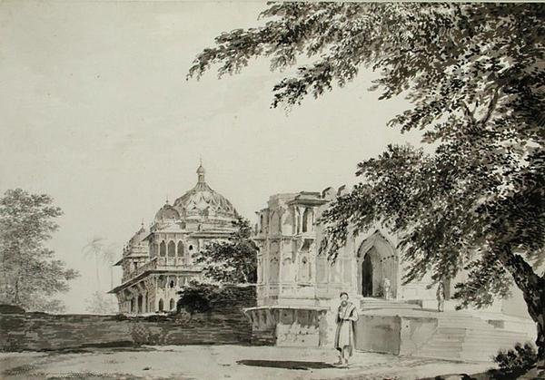 Vista della Moschea a Mounheer da Sud-Est, c.1781 da William Hodges