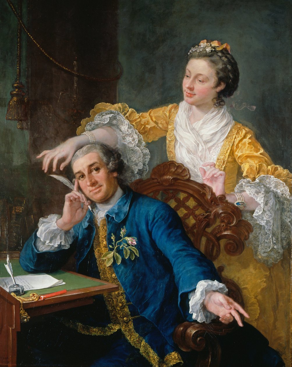 David Garrick (1717-79) con sua moglie Eva-Maria Veigel, La Violette o Violetti (1725 da William Hogarth