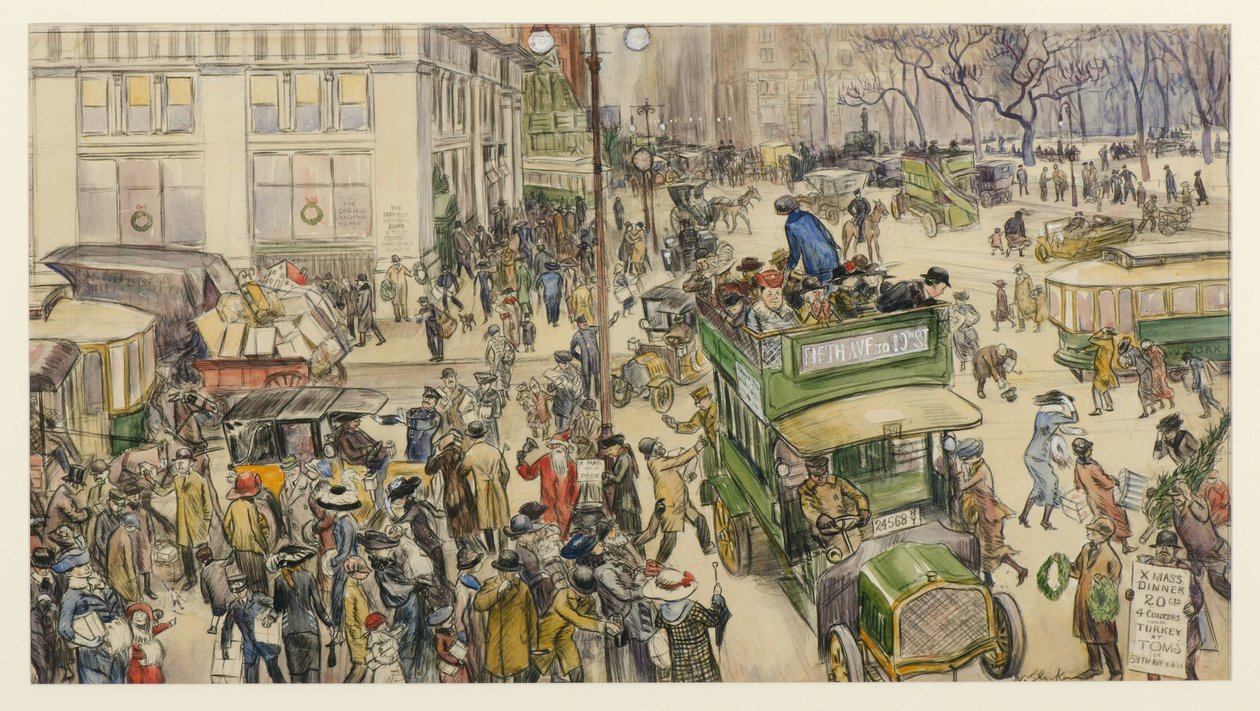 Acquirenti di Natale, Madison Square da William James Glackens