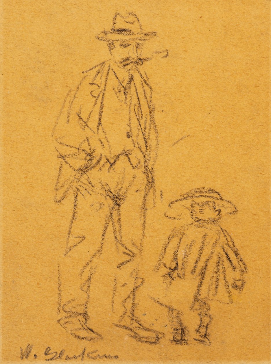 Uomo con bambino da William James Glackens