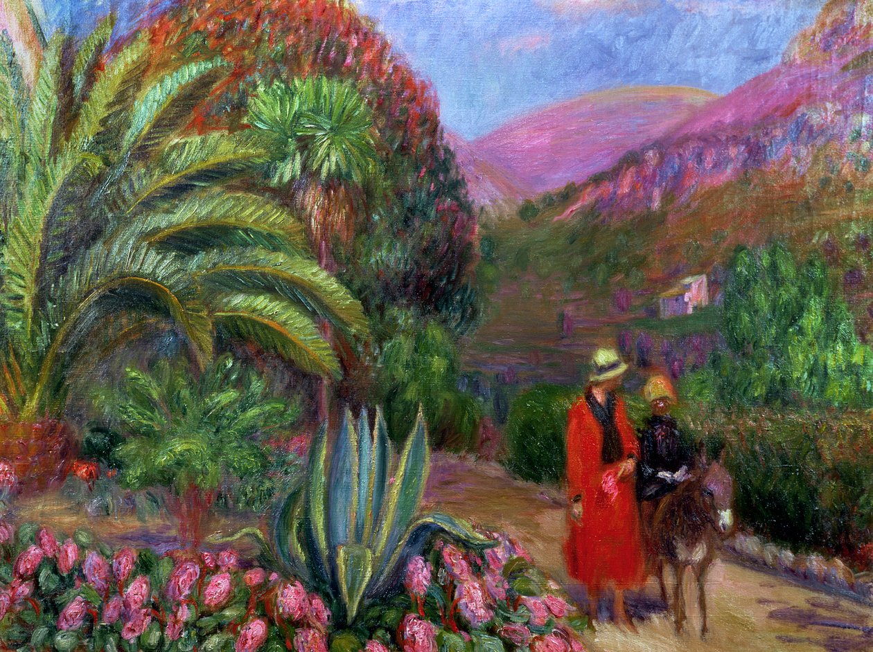Donna con bambino su un asino, c.1925 da William James Glackens