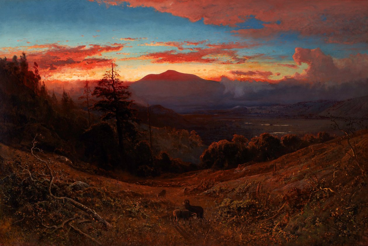 Tramonto sul Monte Diablo (Tramonto a Marin) da William Keith