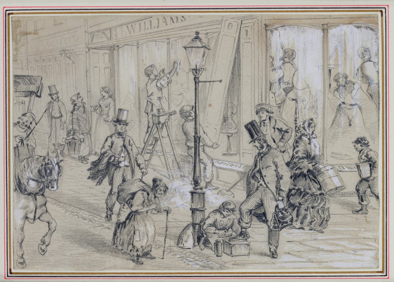 Scena di strada a Londra, illustrazione per 