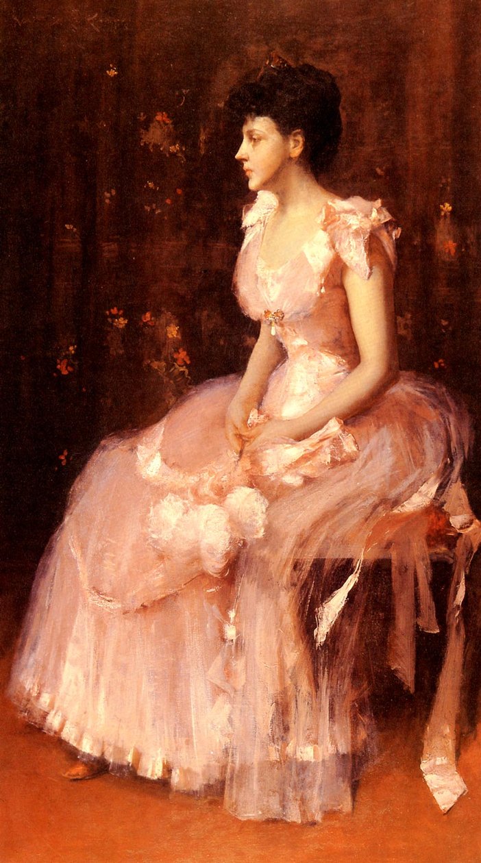 Ritratto di una signora in rosa da William Merritt Chase