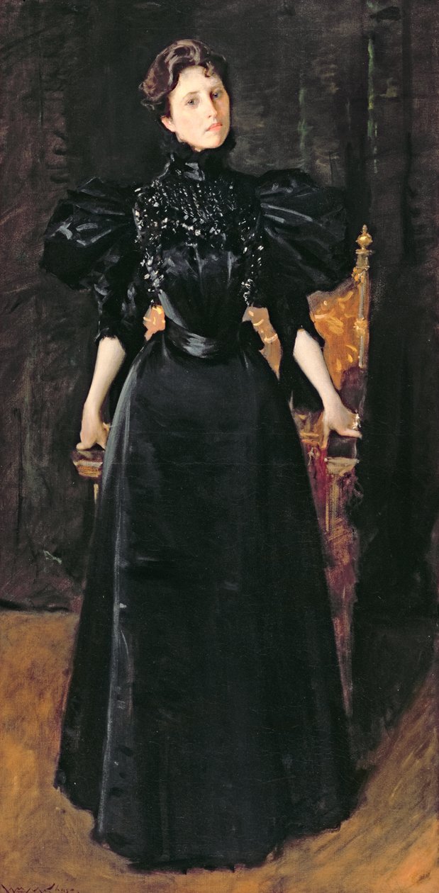 Ritratto di una signora in nero, c.1895 da William Merritt Chase