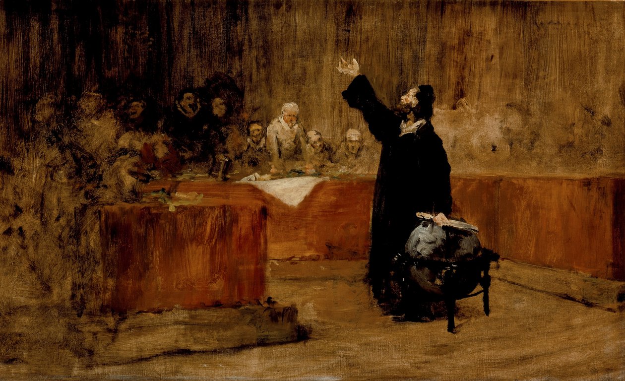 Schizzo per Colombo davanti al Consiglio di Salamanca, c.1876 da William Merritt Chase