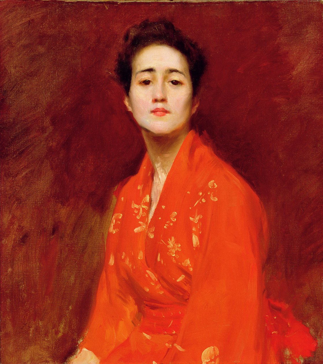 Studio di ragazza in abito giapponese da William Merritt Chase