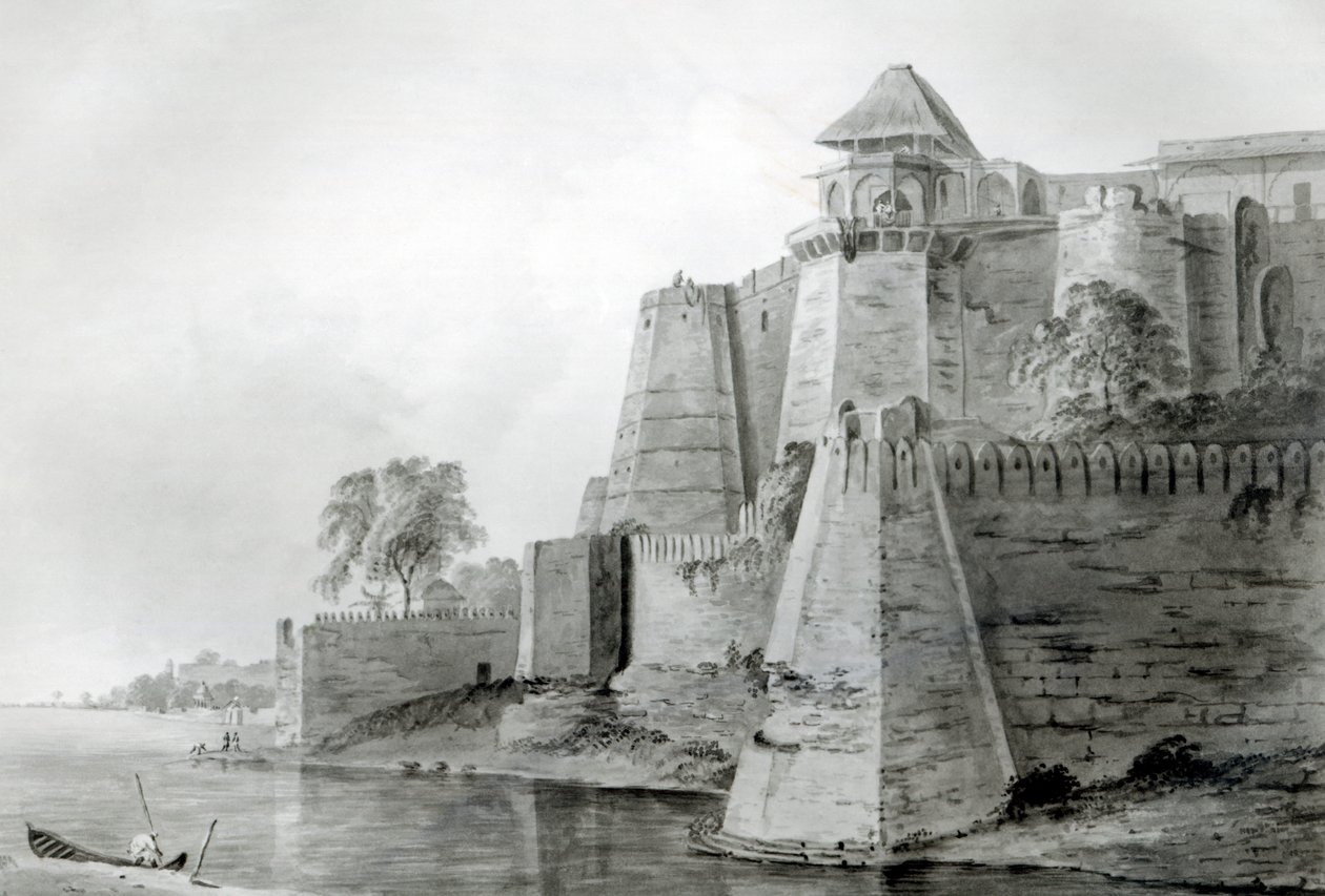 Forte sul fiume Yamuna, India da William Orme