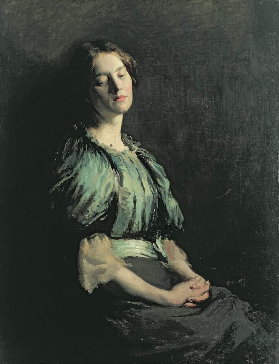 Ritratto di una ragazza con un vestito verde, 1899 da William Orpen