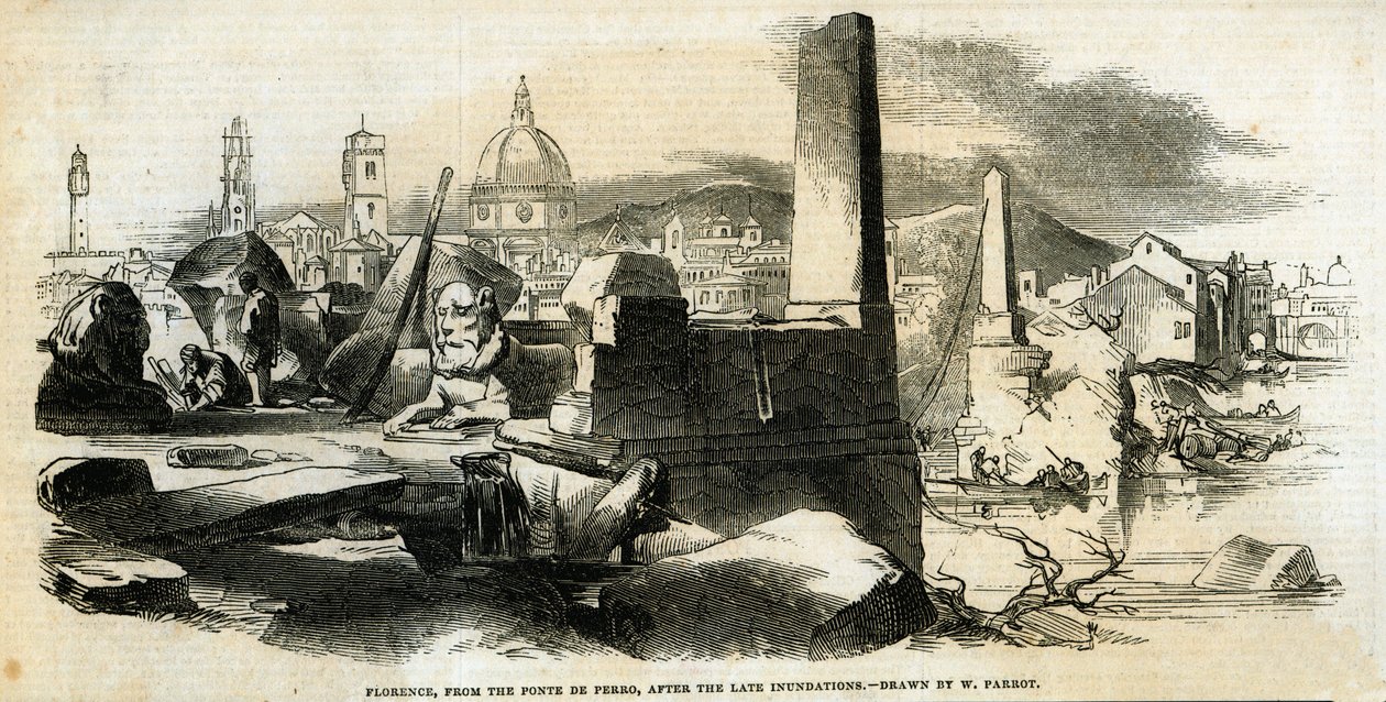 Firenze, dal Ponte de Perro, dopo le ultime inondazioni, da 