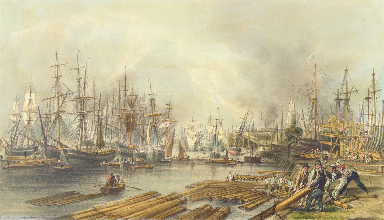 Costruzione navale a Limehouse, 1840 da William Parrott