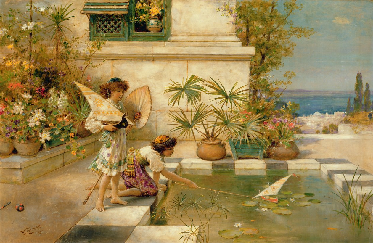 Bambini che giocano con le barche, 1900 da William Stephen Coleman