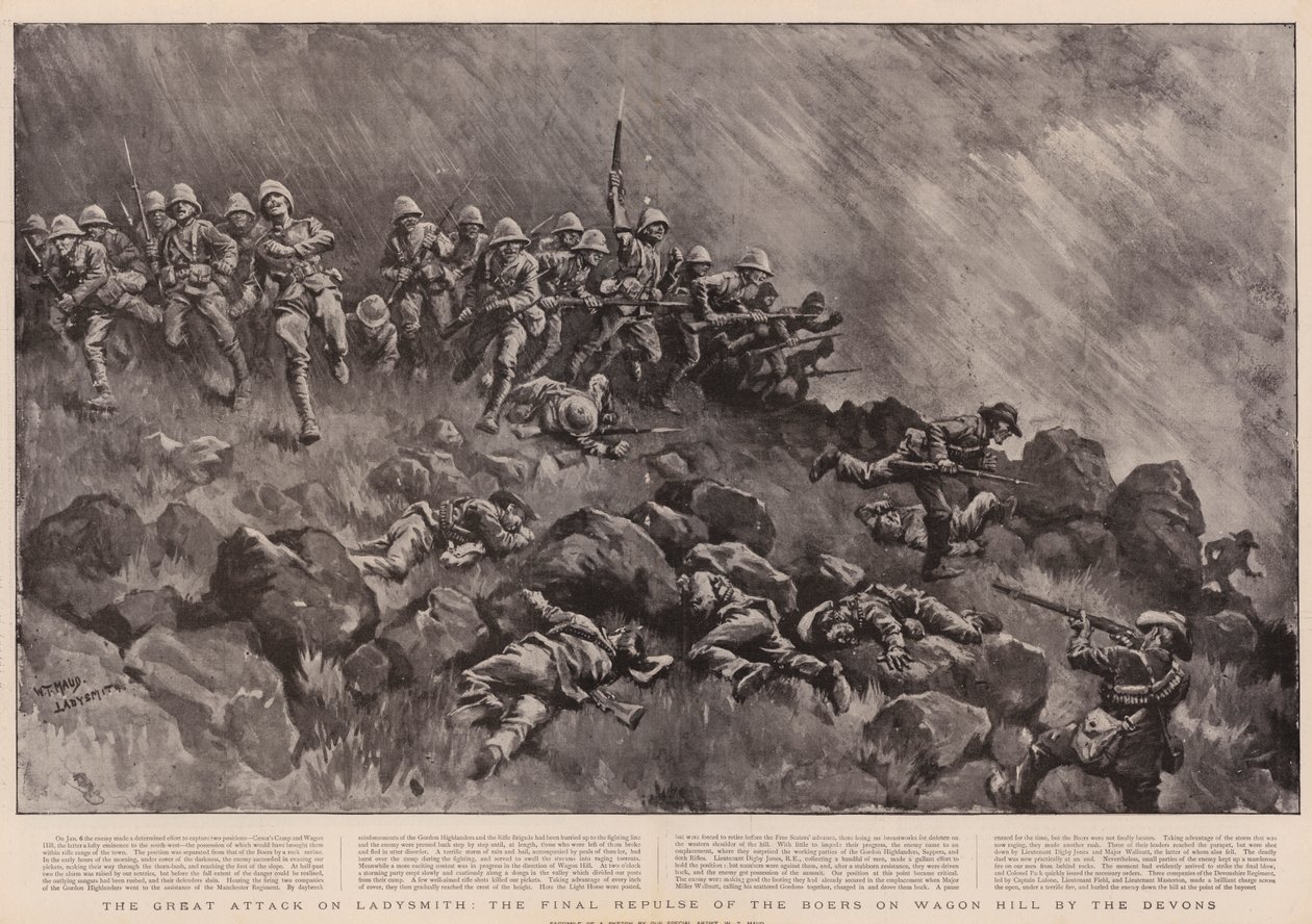 Il grande attacco a Ladysmith, la respinta finale dei Boeri su Wagon Hill da parte dei Devons da William T. Maud