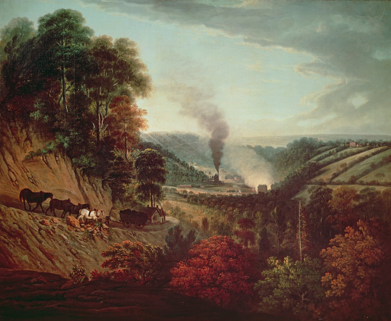 Veduta mattutina di Coalbrookdale, 1777 da William Williams