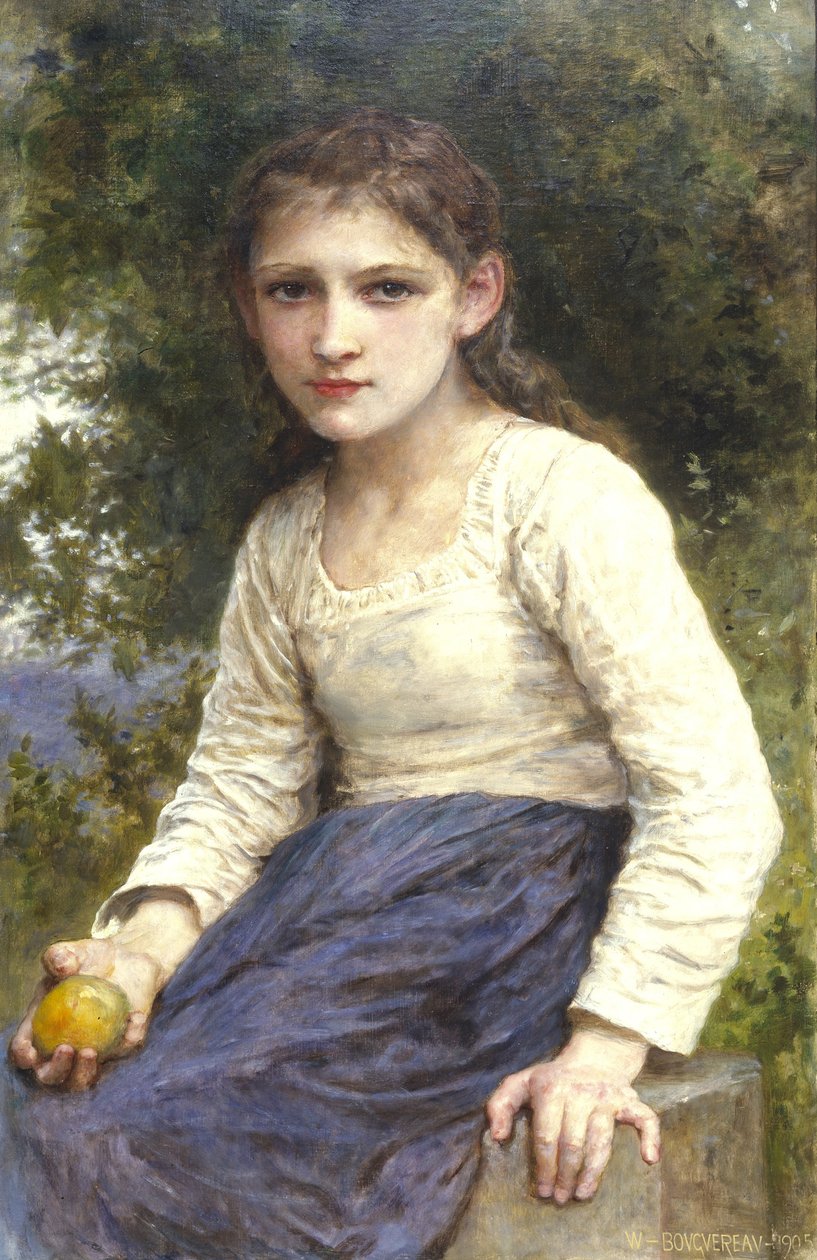 Ragazza con una mela, 1905 da William Adolphe Bouguereau