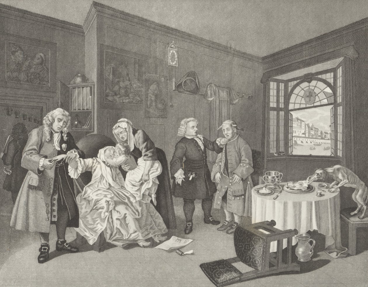 Il matrimonio alla moda da William (after) Hogarth