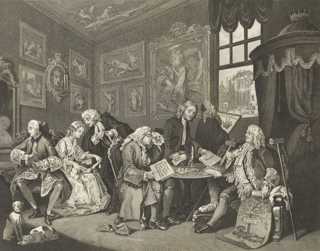 Il matrimonio alla moda da William (after) Hogarth