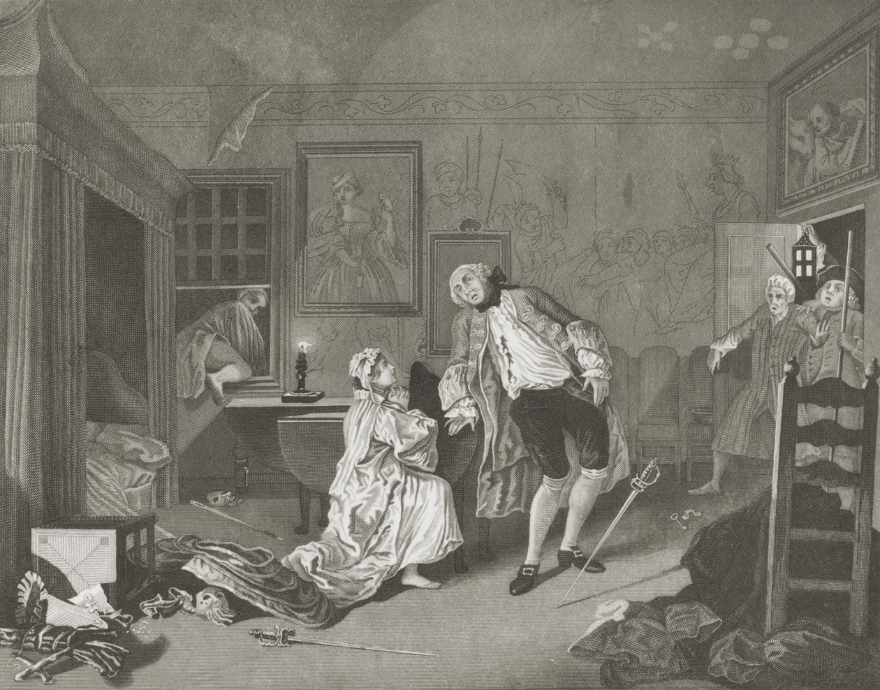 Il matrimonio alla moda da William (after) Hogarth