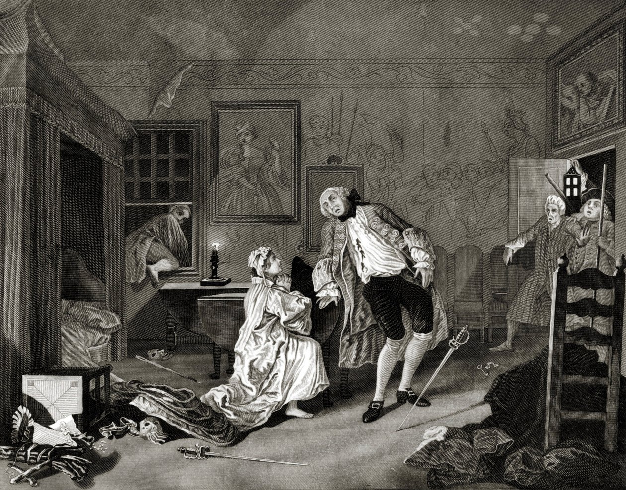 Matrimonio alla moda da William (after) Hogarth