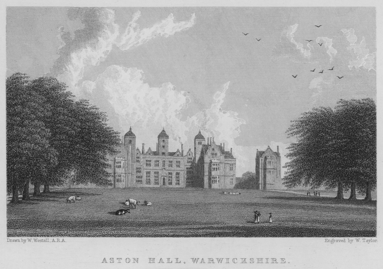 Aston Hall, Warwickshire da William (after) Westall